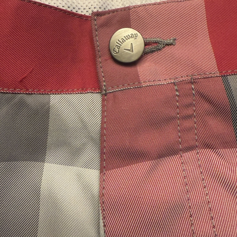 Callaway Red and Gray Plaid Shorts